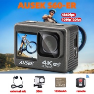 ♞Original AUSEK S60 AT-S60ER Action Camera 4K 60FPS 20MP 2.0 Touch LCD 4X EIS Dual Screen 30M Water