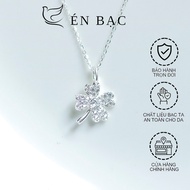 Women's 4-leaf clover silver necklace with stones - Silver Swallow