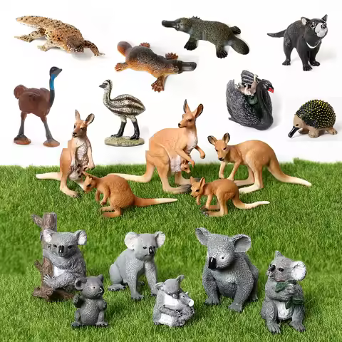 Realistic Australian Wildlife Animal Figurines Emu Koala Platypus Kangaroo Echidna Tasmaniandevil Fo