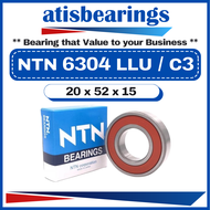 NTN 6304 LLU ( 20 x 52 x 15 ) 100% ORIGINAL Sealed Type Deep Groove Ball Bearings