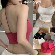 One-String Backless Crochet Noodle Top with Foam alohashop91