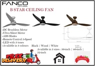FANCO B-STAR DC Motor Ceiling Fan with 3 Tone LED Light Kit and Remote Control / FREE EXPRESS DELIVERY