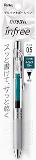 Pentel XBLN75TL-S3 EnerGel Ink Ballpoint Pen, In-Free, 0.02 inches (0.5 mm), Turquoise Blue