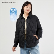 GIORDANO WOMEN Turn-down collar quilted duck down jacket 13373873