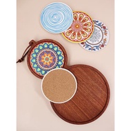 實木托盤烏檀木早餐盤創意托盤圓形木盤子吸水咖啡杯墊木餐盤葫蘆