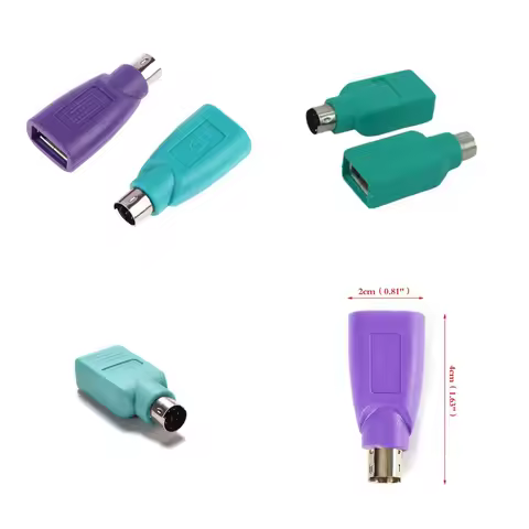 1/2pcs Purple +Green Converter Keyboard Mouse PS2 PS/2 To USB Adapter Converter For Usb Keyboard Mou