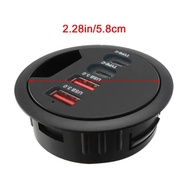 F19E EU US Mounting In-Desk 4 Ports USB 3.0 USB C Type C Hub Power Adapter Multi Splitter for PC Lap