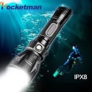 Professional IP68 Scuba Diving Flashlight 10W T6 LED Diving Light Underwater 50m Waterproof Handheld