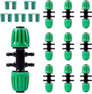 Kalolary 10PCS Green Barbed Tee 1/2 inch to 1/4 inch Irrigation Tube Anti-Drop Fitting (fits 13mm ID