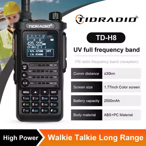 2nd Gen TIDRADIO TD-H8 10W Professional Walkie Talkie Portable Long Range Radio Phone Wireless Progr