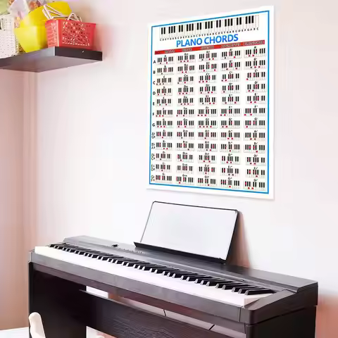 Tablature Piano Chord Practice Sticker 88 Key Beginner Piano Fingering Diagram Large Piano Chord Cha