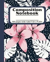 Composition Notebook: Wide Ruled 7.5 x 9.25 white paper, 100 sheets, 5x5 squared inches