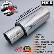 STRAIGHT FLOWHKS Hi-POWER exhaust muffler 5 inch Japan Tip 3.5 inch 4 inch car [#READY STOCK]