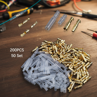 Motorcycle Connector Bullet Terminals with Insulating Cover 50 Set/200 PCS 3.9mm Crimp Type