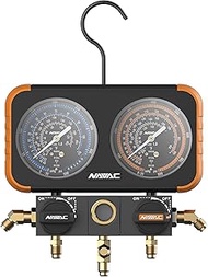 NAVAC N2A4 Manifold Gauge, 3-1/8" OD, Aluminum Body, R22/410A/134a/404A, No Hoses