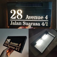 (Fully Customized) Solar LED + Stainless Steel House number Plate