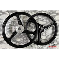 Enkei Sport Rim 3 Batang Custom 2 Y15ZR Siap Hub Chrome, 3 Batang Custom Hitam, Hub Chrome Size (Fro