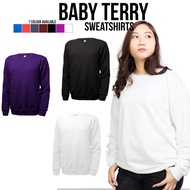 MD Textile 230gsm Baby Terry Sweater Sweatshirt Plain Round Neck Long Sleeve Streetwear Hoodies (S-2