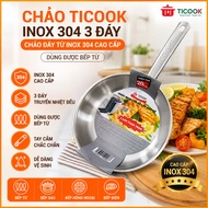 TICOOK Stainless Steel 304 Pan with 3 Bottoms - HIGH QUALITY 304 stainless steel bottom pan can be u