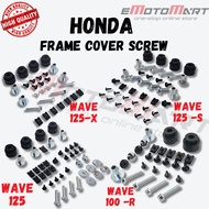 HONDA WAVE125 WAVE125 S WAVE125 X WAVE 100 R FRAME COVER SCREW BODY SKRU FRMAE COMPLETE SCREW#READY 