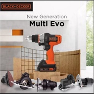 Mesin Cordless Black Decker Multi Evo Multifungsi 6 Toolkit Multievo EVO185K6-B1 Multitool Multitool