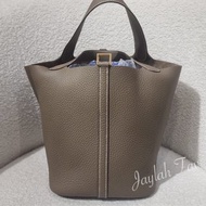 Hermes P22 Picotin 22 大象灰金扣 etoupe W Stamp