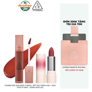 Combo 3CE Son Kem Lì Sepia - Đỏ Táo Trầm 4.6g + Son Thỏi 07 Knit - Hồng Khô 1.5g