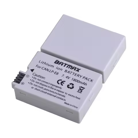 Batmax LP-E8 LPE8 1800mAh Battery for Canon 550D 600D 650D 700D X4 X5 X6i X7i T2i T3i T4i T5i DSLR C