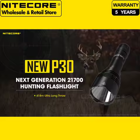 618m Ultra Long Throw Nitecore NEW P30 LED 21700 Hunting Flashlight