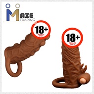 [MAZE TRADING] Men Sleeve Vibrator Reduce Sensitivity Spike Condom Silicone Time Delay Ejaculation Ring Massager Stimulation Climax Orgasm Sex Toy Tahan Lama Alat Seks Lelaki 龟头套 CR-39 [Condom Series]