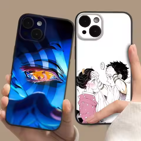 Hot Anime Akaza X Koyuki Phone Case For iPhone 16 15 14 13 12 11 Pro Max Mini Simplicity Short Shock