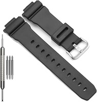 Resin Strap Compatible with Casio DW9052 Series Mens Watch Band DW9052-1V DW9052-1BCG Black Sport Br