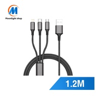 Hxun 3in1 Charger Cable for iPhone/Android/TYPE-C 1.2m Length Samsung 6 Model DS-02