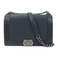 CHANEL 羊皮皮革Boy 28鏈帶肩背袋