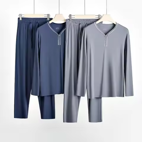 Men Pajama Sets Austrian Lenzing Modal Sleepwear Luxury Street Ready Mens Loungewear