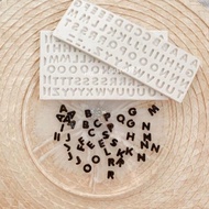 Cetakan Silikon Mold Mini Alfabet Tinggi 1cm Mould Fondant Coklat, Pudding Lilin Resin Huruf Clay Bo