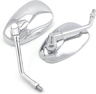 Handlebar Bar End Mirrors Rearview Mirrors Universal 10mm Chrome Rearview Mirrors Motorcycle Motocross Scooter E-bike Racing Motorbike Side Mirror Rear View