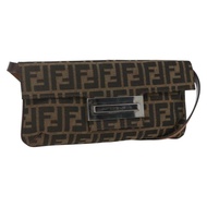 FENDI Zucca帆布單肩包 棕色/黑色 正品 157270V