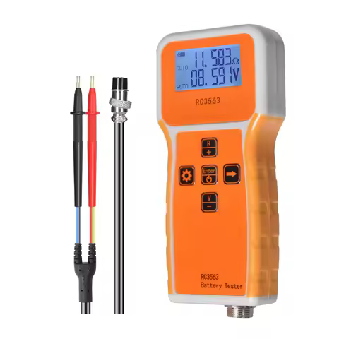 Battery Resistance Tester Internal 0-200Ω 0-100V Kelvin 4 Wire Clip Rechargeable for 18650 LiFePO4 L