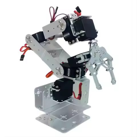 Sliver 6 DOF Robot Arm Metal Alloy Mechanical Arm Claw MG996 for Arduino/ESP32 Robot DIY Kit Program