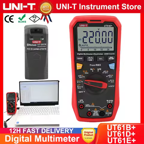 UNI-T UT61E Plus UT61B+ UT61D+ UT61E+ Multimeter Digital Tester AC DC 1000V Ammeter Voltmeter True R