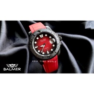 BALMER | 8141G BK-49 Classic Automatic Sapphire Men's Watch with Black Red Dial Red Silicon Strap | Official Warranty