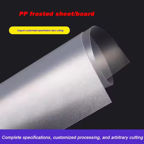 Thick 0.3-2mm Frosted Translucent PVC Plate PP Plastic Sheet 100x100~297x420mm