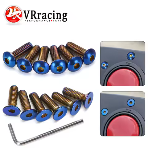 6PCS Burnt Titanium Steering Wheel Bolts Fit a lot of steering wheel Works Bell Boss Kit Flat/Round 