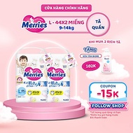 Combo 2 Tã/bỉm quần Merries Đủ Size M52/L44/XL38/XXL26