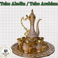 Teko Emas Arab Set | Teko Aladin | Teko Arab set | Bahan Logam Gold |