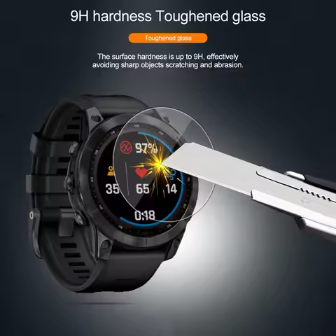 Tempered Glass for Garmin Fenix 7 7S 7X 6 6S 6X Pro Sapphire HD Screen Protectors Film for Fenix 7 7