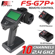 Flysky FS-G7P+ 10CH RC Transmitter with FS-R11P & FS-R7P Receivers, 300M 2.4GHz Remote Control for C