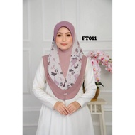 FT11 Tudung Sarung Chiffon 3 Layer Corak