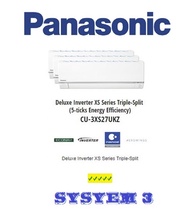 Panasonic (5 Ticks) System 3 | (CS-MXS9UBZ)  X 2 + (CS-MXS12UBZ) | CU-3XS27UKZ |Multi-Split Aircon|